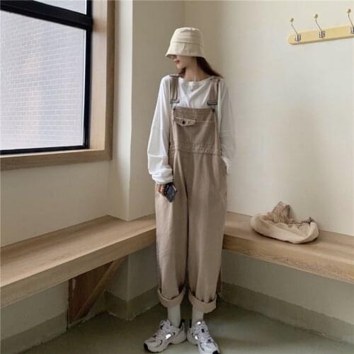 2020 Autumn Women pants Loose bodysuit High waist wide leg pants Fashion ladies jumpsuit Casual female overalls