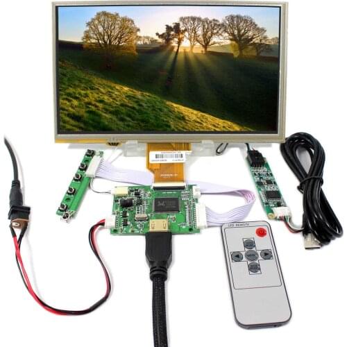 HD MI LCD Controller Board With 9inch 800x480 AT090TN10 Touch LCD Screen