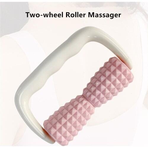 Diamond Pattern Massage Roller Relieve Muscle Soreness Two-wheeled Anti Cellulite Leg Waist Shoulder Body Slimming Meridian Tool