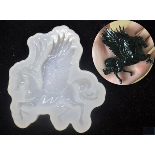 Silicone Mold for jewelry Pegasus Horse with wing charms pendant Resin Silicone Mould handmade making tool epoxy resin molds
