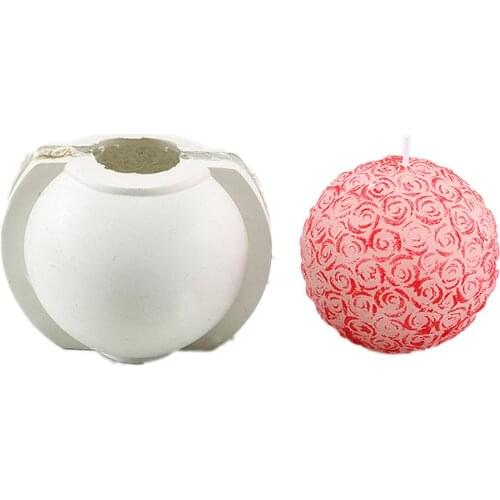 DIY Candles Mould Rose Ball Silicone Moulds Rose Flower Craft Home Decoration Tools Cake Chocolate Clay Crafts Art Mold