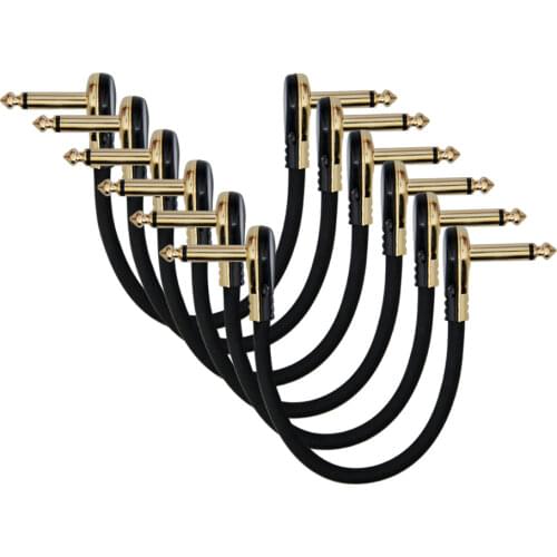 3PCS/ 6PCS Guitar Patch Cables Right Angle 15/30CM 1/4 Guitar Cable for Guitar Effect Pedals