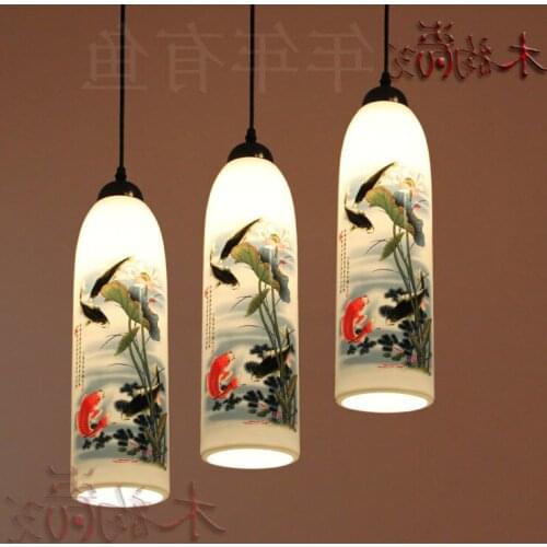 Modern China Luminaire Egg Shell Ceramic Pendant Light Three Head Restaurant Dining Lamp E27 110-240v luminaire suspendu