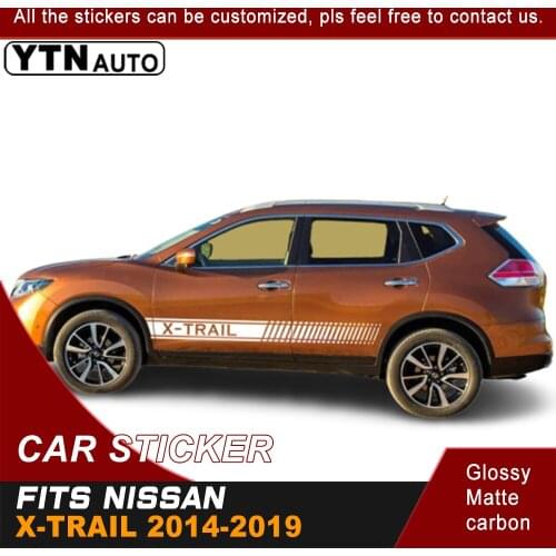 Customs Car Decals For Nissan X-trail 2014-2020 Black Car Sticker Cool Side Door Stripe Graphic Vinyl Car Accessories