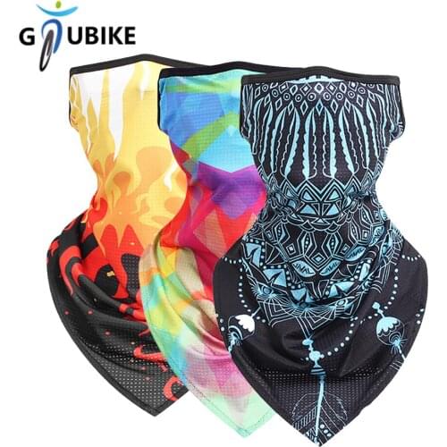 GTUBIKE Hanging Ear Triangle Scarf Ice Silk Mesh Fabric Bandana Breathable Outdoor Cycling Headwear Printed Sporting Bandana