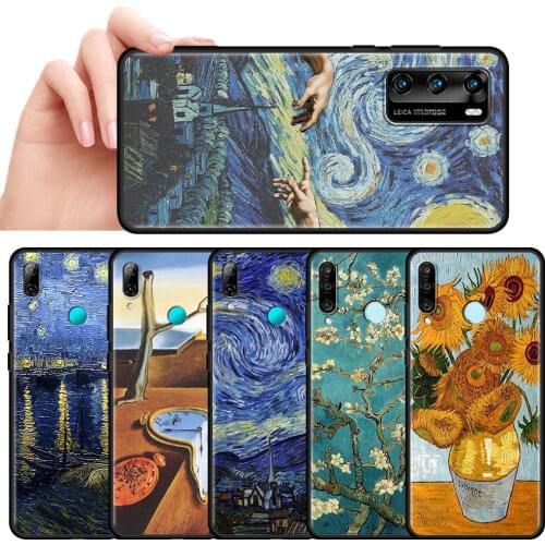 Van Gogh Art Aesthetics Soft Phone Case for Huawei P30 Lite P Smart Z P40 Pro Y6 Y7 2019 P20 Honor 20 8X 9X Black Silicone Cover