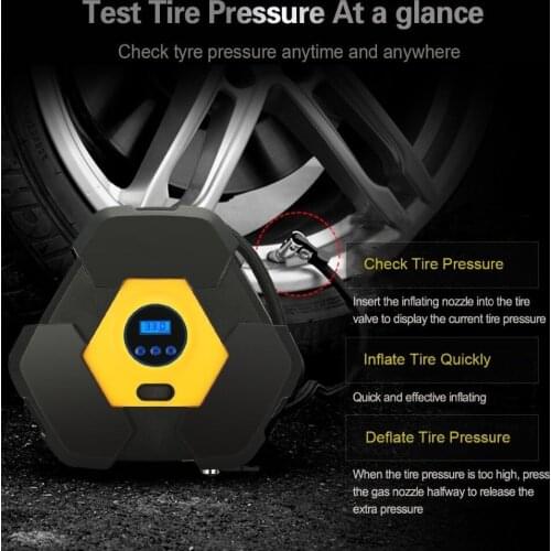 Lexitek carzk12V direct-current Air Compressor Pump Portable Car Tire Inflator Auto Shutoff SPACE-SAVING portable tire inflator