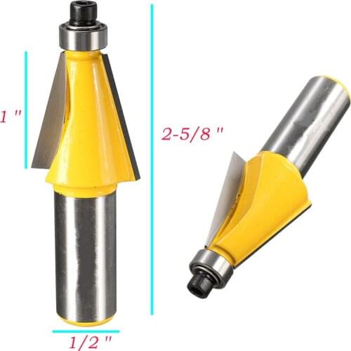 High quality 15 Degree Chamfer & Bevel Edging Router Bit - 1/2 Inch Shank 2-5/8 Inch (67mm) Wood Cutter For Woodworkin