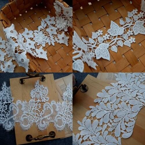 High quality milk silk thick lace handmade DIY apparel skirt wedding dress stitching accessories