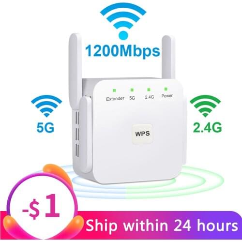 WiFi Repeater 5 Ghz Wireless Wifi Extender 1200Mbps Wi-Fi Amplifier 802.11N Long Range Wi fi Signal Booster 2.4G Wifi Repiter