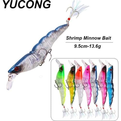 YUCONG 8Pcs/lot Topwater Minnow Baits 9.5cm-13.6g Sinking Wobbler Lures Ice Fish Swimbaits Bass Fishing Lures With BKB Hook Isca