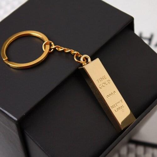 Car Key Rings Accessory Key Chain Golden Brick Keychains Handbag Fashion Pendant Keyrings
