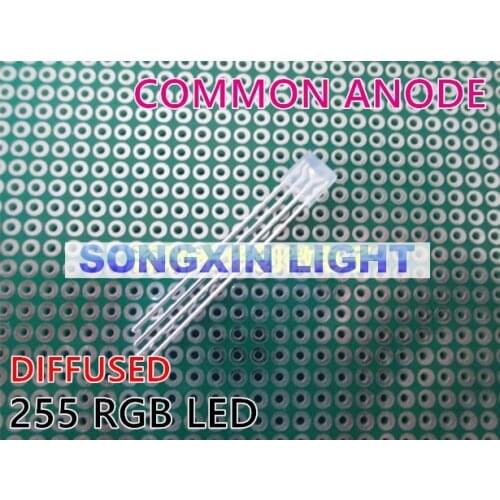 100pcs LEDs 255 Diod RGB LED Diffused Common Anode/CATHODE Square 2*5*5mm Red Green Blue Light Emitting Diodes DIY Diode