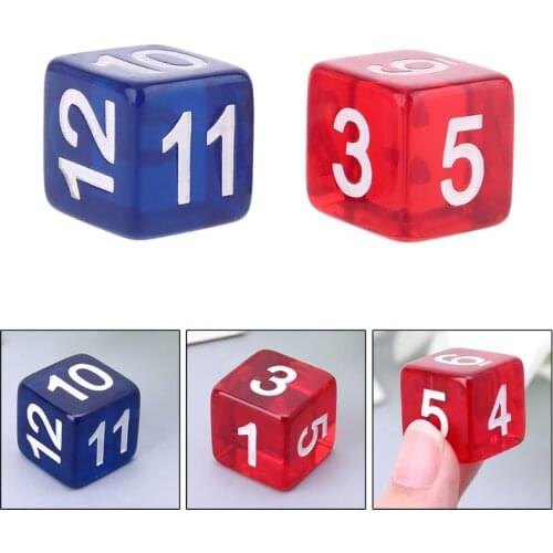 2pcs Six Sided Polyhedral Dice Beads Numbers Square Edged for Club Board Game U2JB