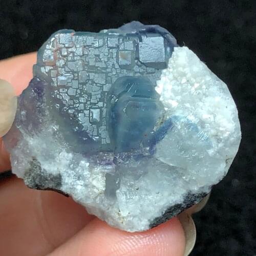 28.1g natural blue-green fluorite mineral ring vein healing teaching specimen stone decoration collection ornaments