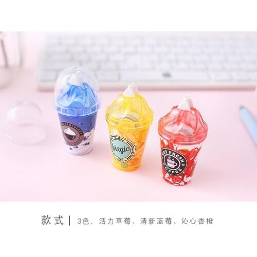 3 Piece Cute Kawaii Cartoom Candy Milk Tea Cup Ice Cream Correction Tape Stationery Office School Sup