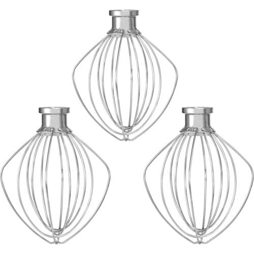 3PCS Whisk Replacement Attachment for KitchenAid Tilt-Head Stand Mixer, K45WW Wire Whip Beater for Egg Heavy Cream