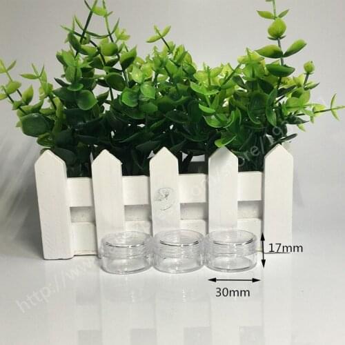 500 x 5g Clear PS Plastic Cosmetic Jar Used As Promotion Cream Glitters Sample Packaging Sub-bottling nail powder bottle