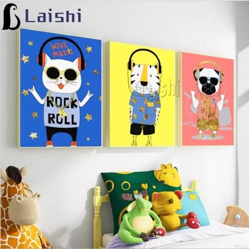 DIY Diamond Painting Cartoon Animal Horse Cross Stitch Full round square Diamond Embroidery Art Home Decor Childrens Day Gift