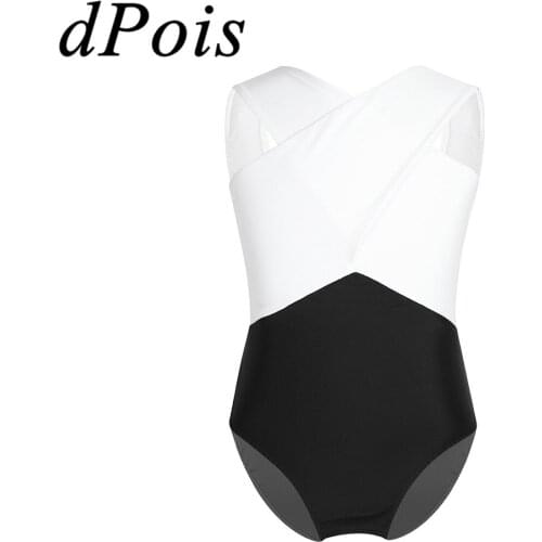 DPOIS Kids Girls Ballet Dance Leotard Bodysuit Child Swimsuit For Gymnastic Ballerina Stage Exercise Competition Dancing Costume