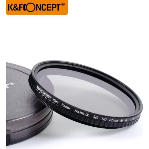K&F CONCEPT 52/58/62/67/72/77/82mm Fader ND Filter Neutral Density Variable Filter ND2 to ND32 for Camera Lens NO "X" Spot