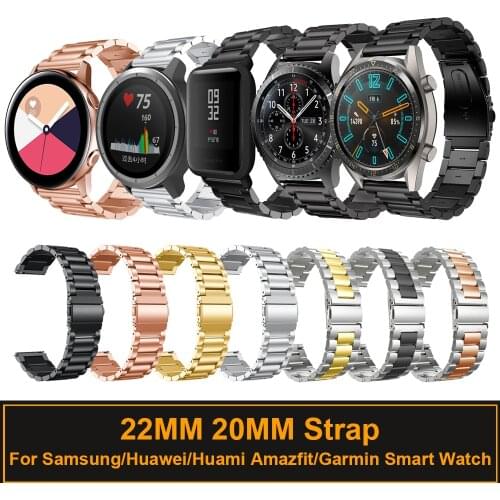 22mm 20mm Metal Band for Samsung Galaxy Watch Active 42 46mm Gear S3 S2 Bracelet Strap for Huami Amazfit GTR/Bip Huawei watch GT
