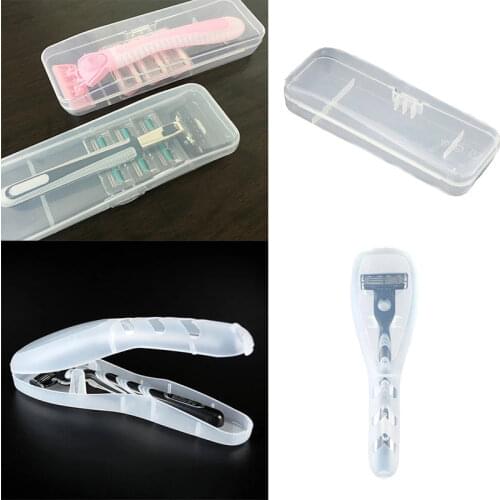 Mens Shaver Storage Box Transparent Plastic Razor Blades Holder Portable Travel Razor Case High Quality Shaving Box Containers