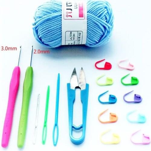 Knitting Crochet Tool Set Crochet Combination 2mm 3mm Crochet Hook Yarn Alu Knitting Needles Set Kit Hand Sewing Tools