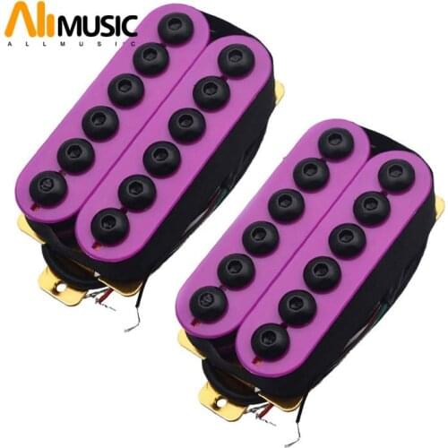 A Set Adjustable Metal Double Coil Electric Guitar Pickups Humbucker Punk Purple
