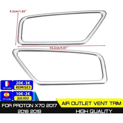 Car 1Pair Dashboard Stainless Air Outlet Vent Cover Trim Frame Sticker For Geely Atlas Boyue Emgrand NL-3 Proton X70 2017-2019