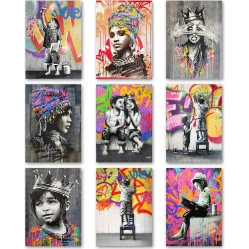 Wall Art Canvas Painting Colorful Paint Boy Fashion Queen Nordic Posters And Prints Club Wall Pictures For Living Room