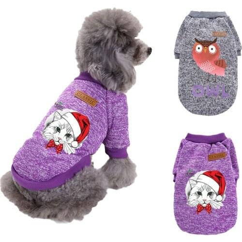Autumn Winter Dog Clothes For Small Dogs Printed Sweater Thicken Cotton Pullover Costume Puppy Clothing Warm Cotton Sweatershirt
