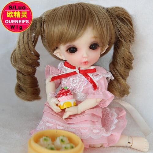 Wig For Doll BJD size 5-6 inch 1/8 high-temperature wig doll Wig in beauty and health with bangs Curly hair L29 Baby Hair