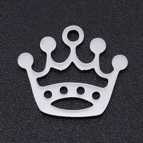 5pcs/lot 100% Stainless Steel Crown Charms Wholesale Accept OEM Order Jewelry Making Charms DIY Necklace Bracelet Making Charms