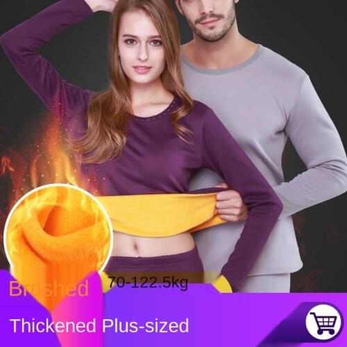 Queenral Velvet Thick Thermal Underwear Set For Men Woman Plus Size L-6XL Long Johns Warm Winter Clothing Pajamas Set Thermal
