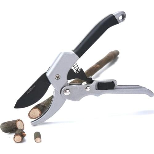 20cm Ratchet Garden Scissor Hand pruner anvil Branch Shear pruning cut secateur Shrub Orchard tool Plant trim horticulture