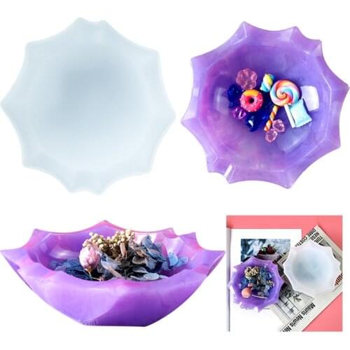 DIY Crystal Silicone Mold Ten-corner Plate Disc Tray Molds Handmade Storage Ornaments Resin Casting Mould Home Decoration