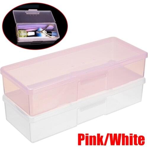 Shellhard 1pc Nail Storage Box Plastic High Quality Transparent Manicure Tool Nail Art Empty Container Storage Boxes Organizer