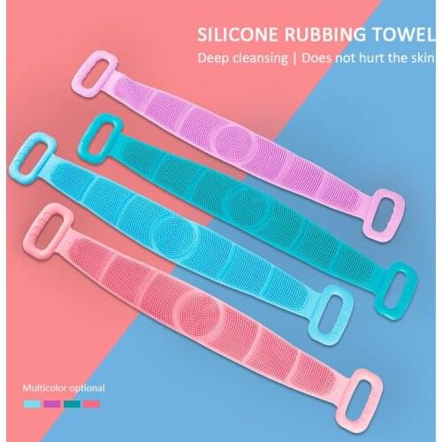 Silicone Brushes Bath Towels Body Brush Bath Belt Exfoliating Back Brush Belt Wash Skin Household Clean Shower Brushes