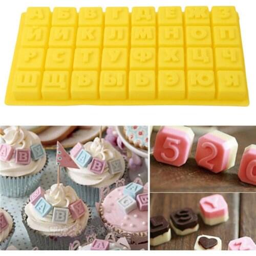 Silicone Baking 3D Alphabet of Russian Chocolate Mold Letters Cake Decoration Tools Food Grade Decorating Kitchen Utensils Mould