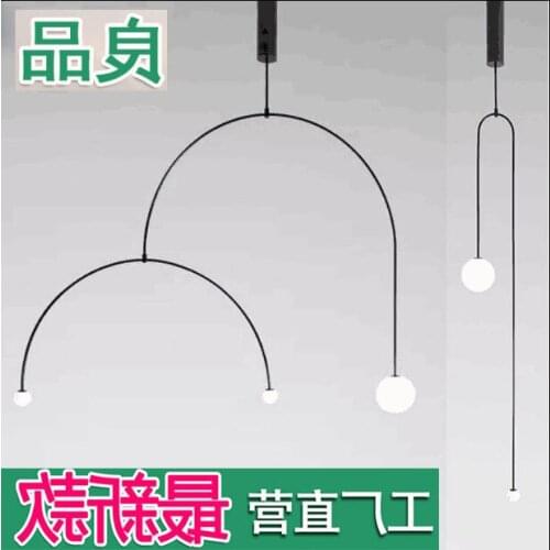 Nordic Designer Lines Iron Postmodern Retro Pendant Lights Loft Dining Room Living Room Bedroom Cafe Shop Hanging Lamps Fixtures