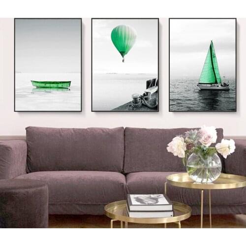 Nordic Minimalist Landscape Sailing Boat Canvas Art Painting Posters Prints Wall Pictures For Living Room Modern Home Decoration