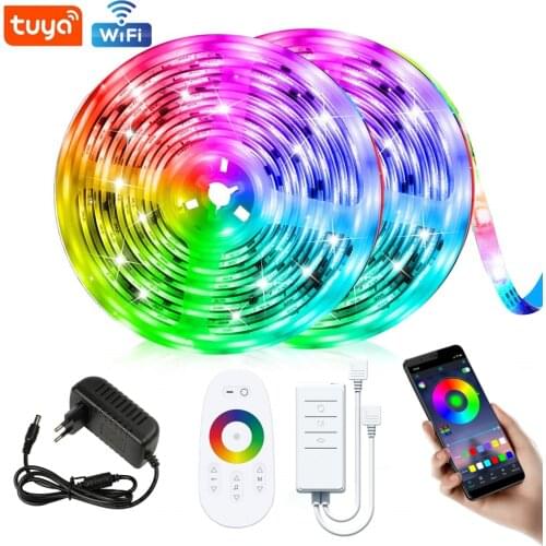 Tuya LED Strips Light RGB5050/2835 Ribbon Flexible Diode SMD Luces Lamp Smart Wifi Bluetooth Controller Work With Alexa Google