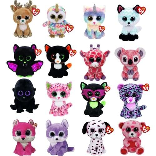 Ty Beanie Boos Big Eyes 6" 15 CM Octopus Penguin Owl Platypus Cat Unicorn Ladybug Fox Plushie Cute Doll Toys Decor Child Gift