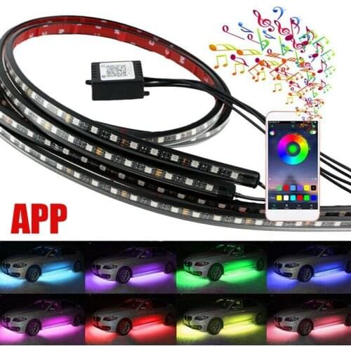 App Control Colorful LED Car Internal Decor Light Bar Color-changing Auto Chassis Atmosphere Lamp Neon Auto ​Decorative Light
