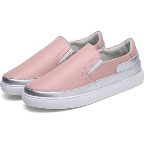 Fule Shoes for Women Spring and Autumn New Versatile Casual Slip-on Genuine Leather Sports White Shoes 2021 Popular