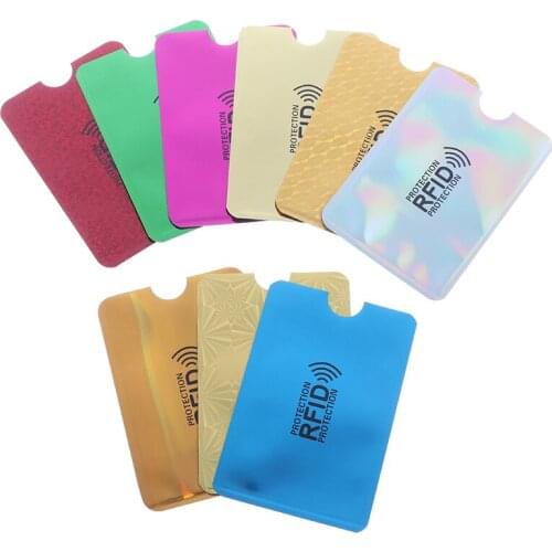 10PCS Unisex Aluminum Foil RFID Bank Card Case NFC Anti-Theft Card Holder Anti-degaussing Card Holder Protection Shielding Bag