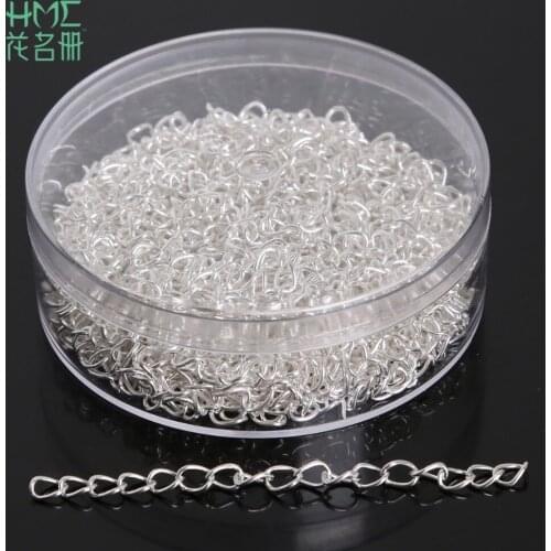 100PCS/Box 4x70mm Metal Iron Antique Gold/Silver Plated Extended Chain Findings for DIY Jewelry Necklace Chain Findings