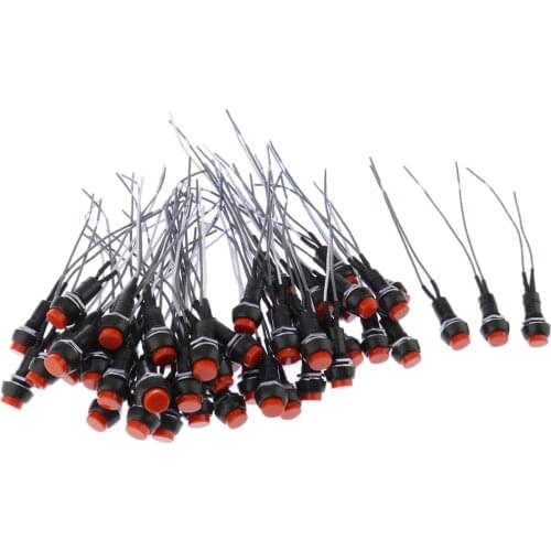 50x On/Off Momentary Red Horn Push Button Switch Car Motor Dash Board SPST 2 Pin