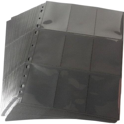 20 Pages, 360 Pokets Top Loading Black Color Series Card Album Page/Binder Protector Mtg TCG Pokemon Yu-Gi-Oh Card Binder Pages